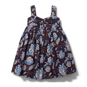 Janie and Jack Baby Girls Paisley Swing Dress Navy Blue Bow Dress